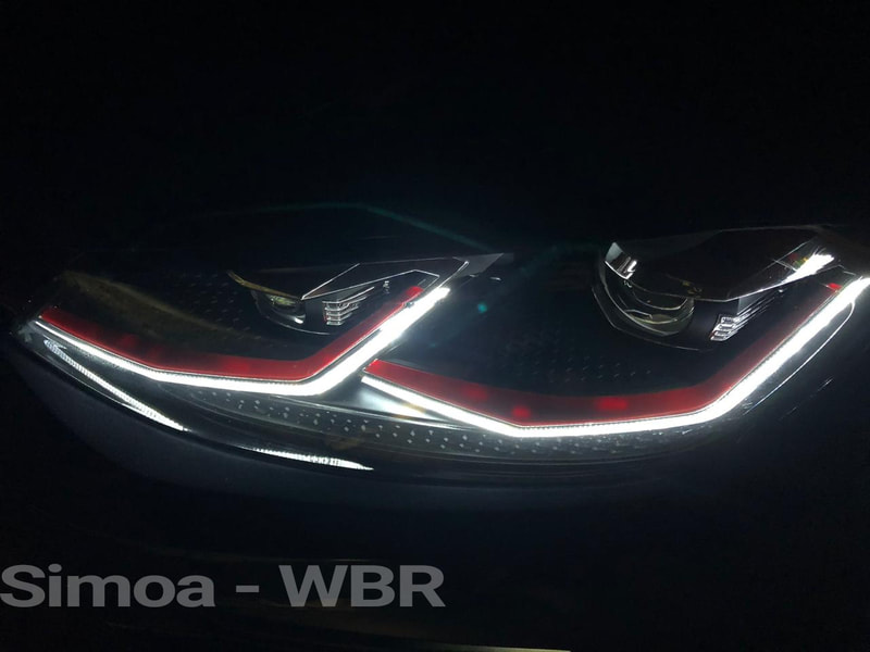 Close-up da lente do farol V1SS